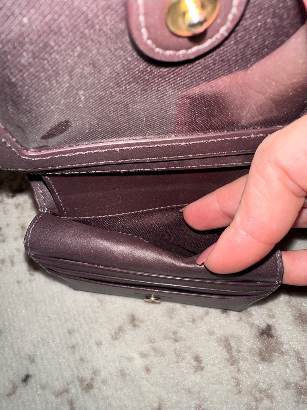 COACH Women’s snap leather wallet with Coach Heritage - Picture 3 of 7
